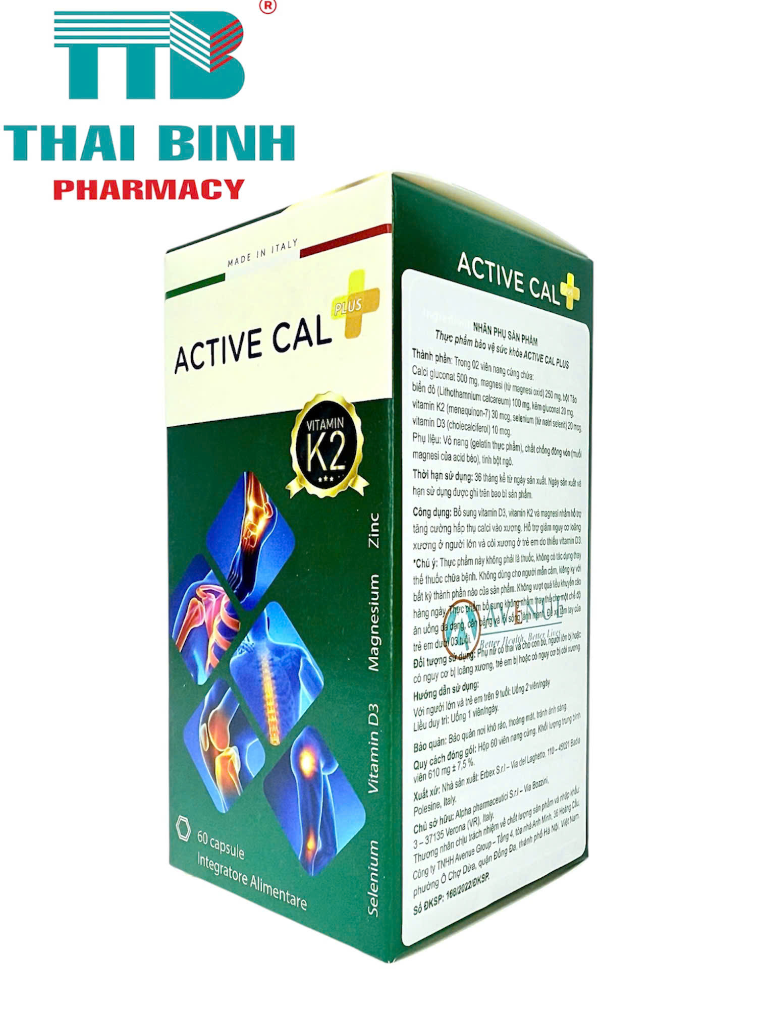 Active Cal Plus Hộp 60 viên - Bổ sung canxi hữu cơ, K2,D3